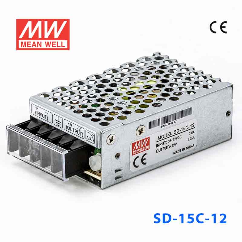 SD-15C-12 SD-15C-12 15W 36~72V 输入 12V 1.25A 输出有外壳明纬DC-DC转换电源