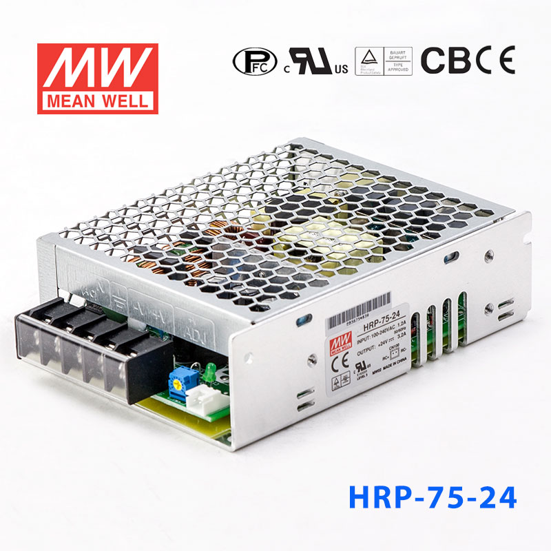 HRP-75-24 HRP-75-24 75W 24V3.2A 单路输出高性能内置有外壳明纬开关电源