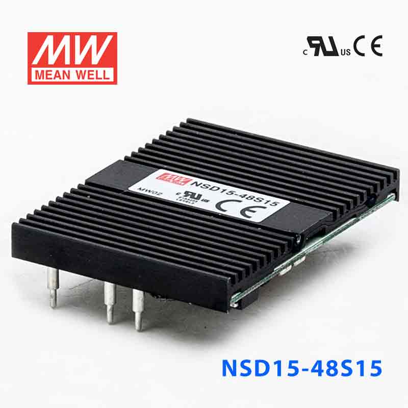 NSD15-48S15 NSD15-48S15 5W 18~72V 输入 15V 稳压输出板上安装型明纬DC-DC变换电源