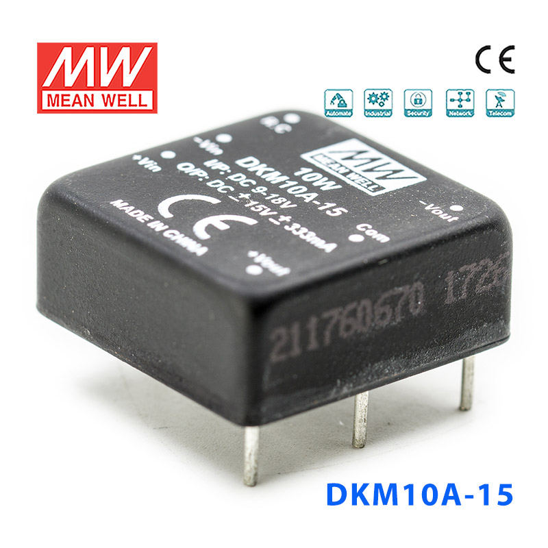 DKM10A-15 DKM10A-15 10W 9~18V 转 ±15V 333mA 非稳压双路输出DC-DC模块电源