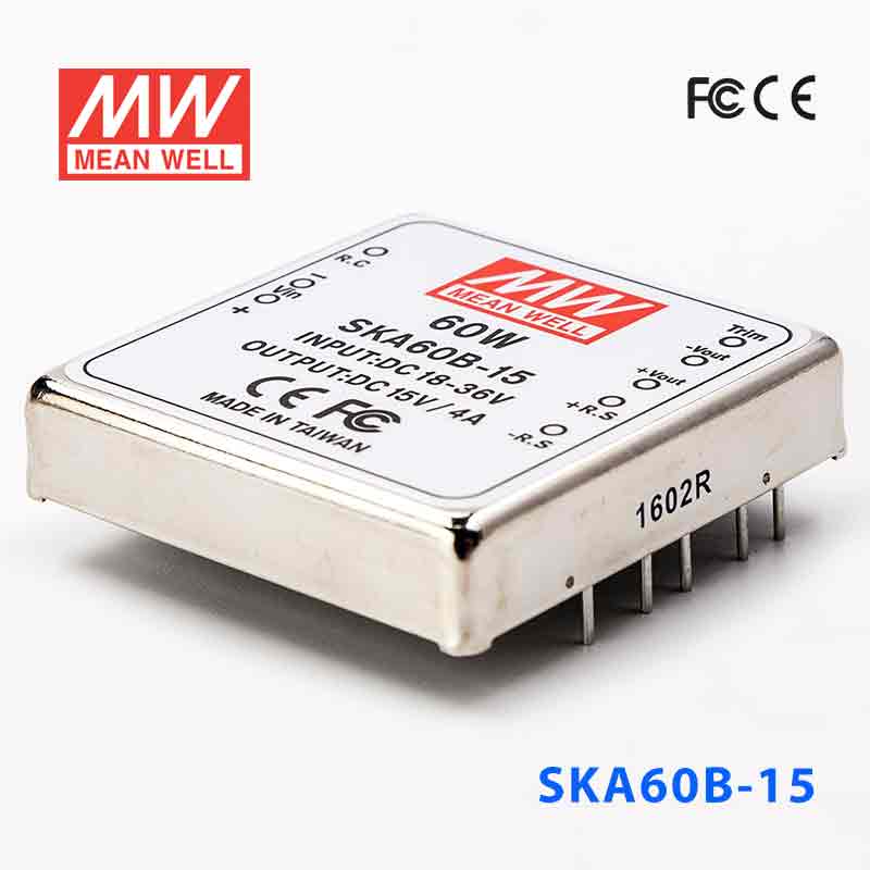 SKA60B-15 SKA60B-15 60W 18~36V 输入 15V 4A 明纬单路稳压输出DC-DC转换电源