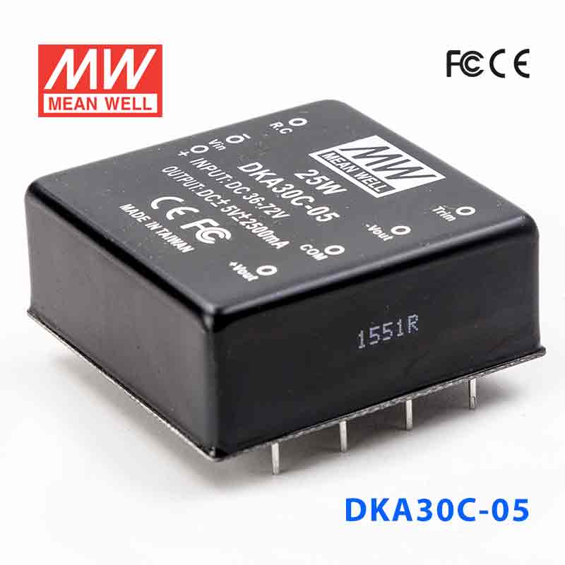 DKA30C-05 DKA30C-05 25W 36~72V 输入 ±5V 双路输出明纬DC-DC转换模块电源