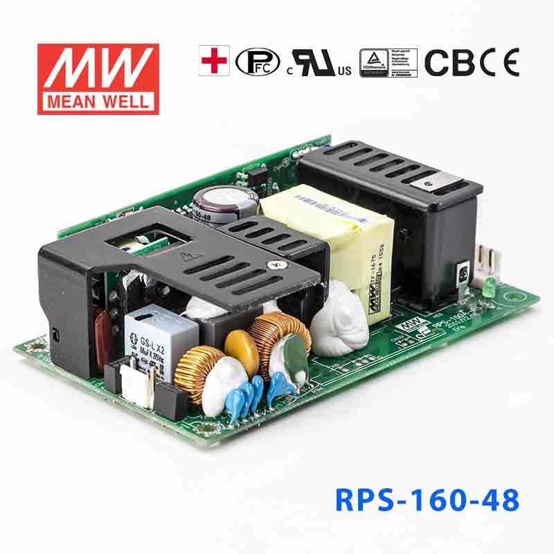 RPS-160-48 RPS-160-48 160W 48V 3.25A 单路输出微漏电PFC医用无外壳明纬开关电源