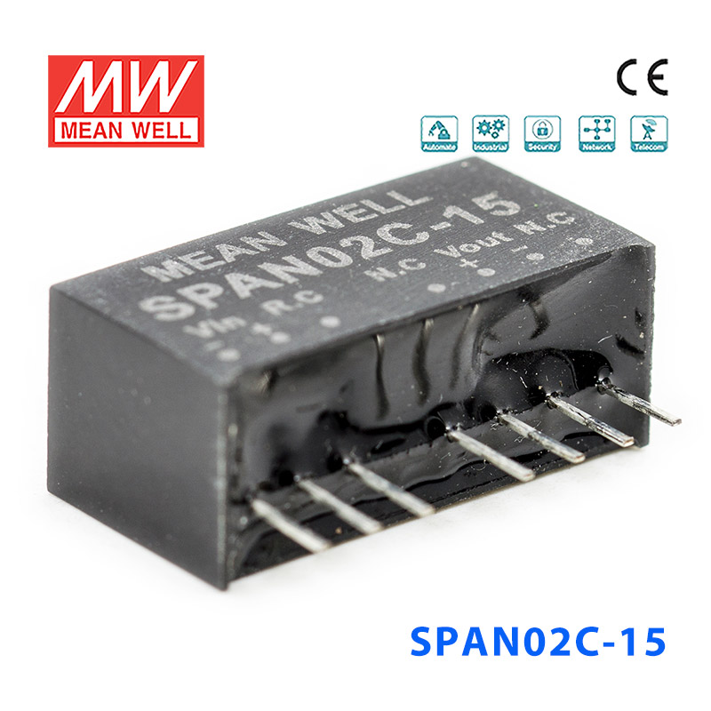SPAN02C-15 SPAN02C-15 2W 36~75V 转 15V 134mA非稳压单路输出DC-DC模块电源