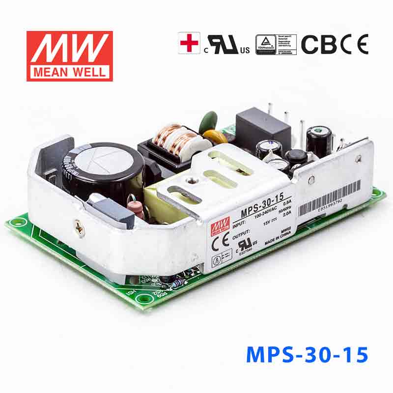 MPS-30-15 MPS-30-15 30W 15V2A 单路输出微漏电医用无外壳明纬开关电源