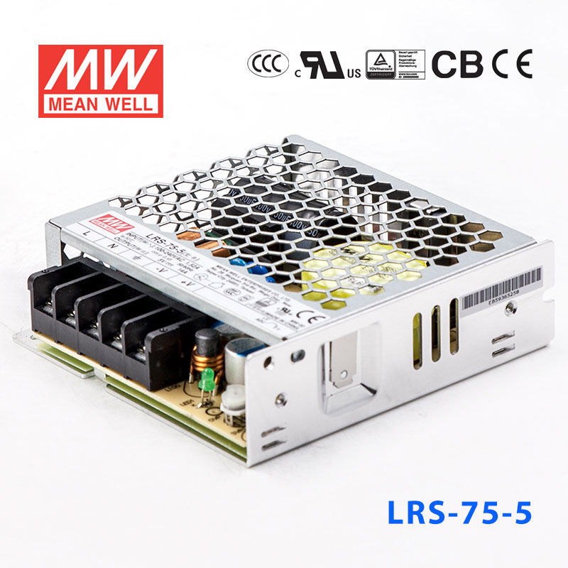LRS-75-5 LRS-75-5 70W 5V14A单路输出超薄型低空载损耗明纬开关电源