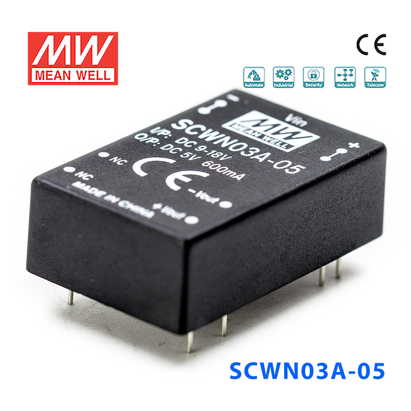SCWN03A-05 SCWN03A-05 3W 9~18V 转 5V 0.6A 非稳压单路输出DC-DC模块电源