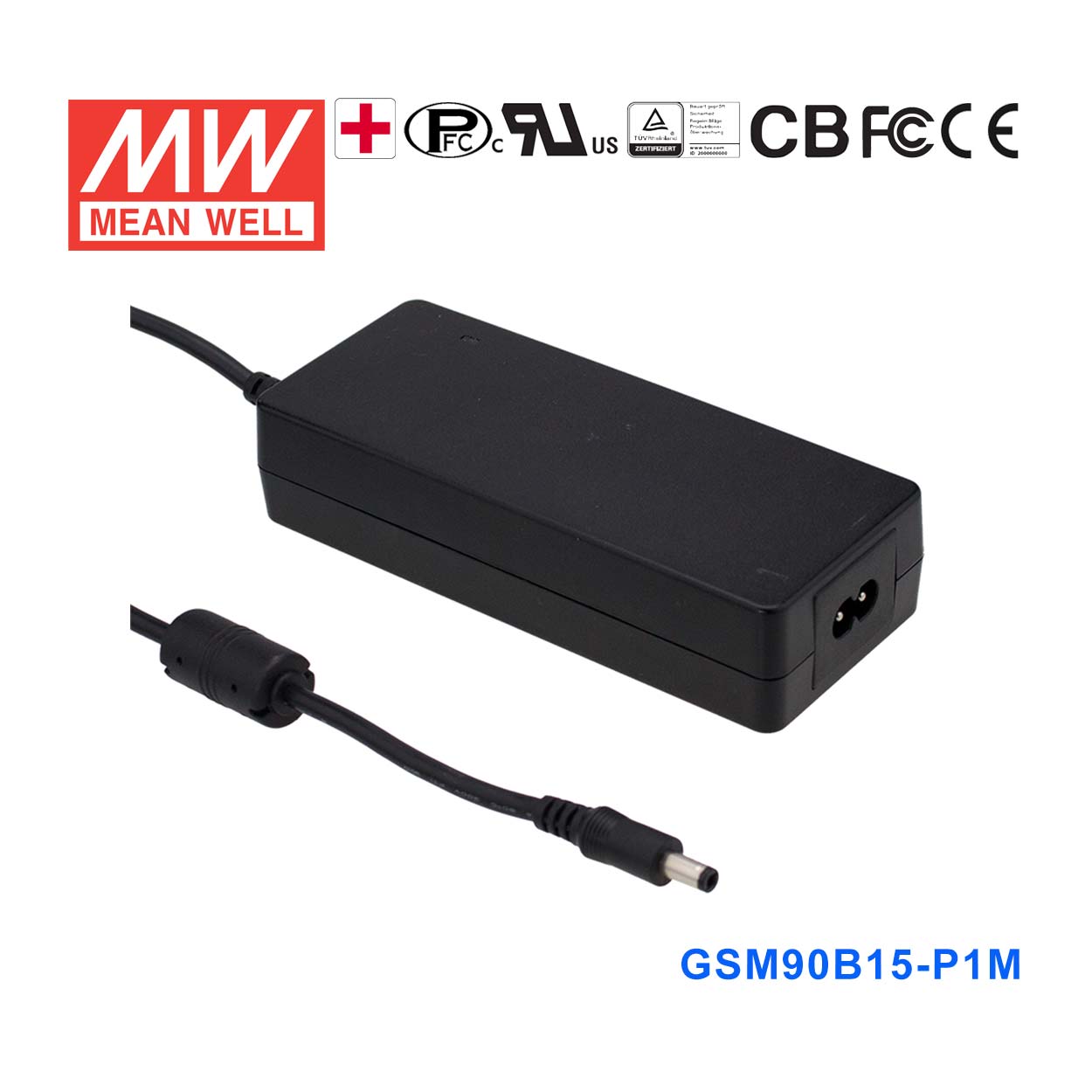 GSM90B15-P1M GSM90B15-P1M 90W 15V6A输出明纬高能效医疗型外置桌面型电源适配器