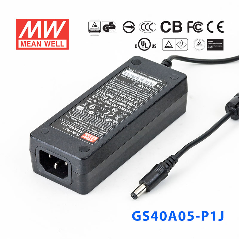 GS40A05-P1J GS40A05-P1J 40W 5V5A 输出绿色能源明纬电源适配器(三线插口)