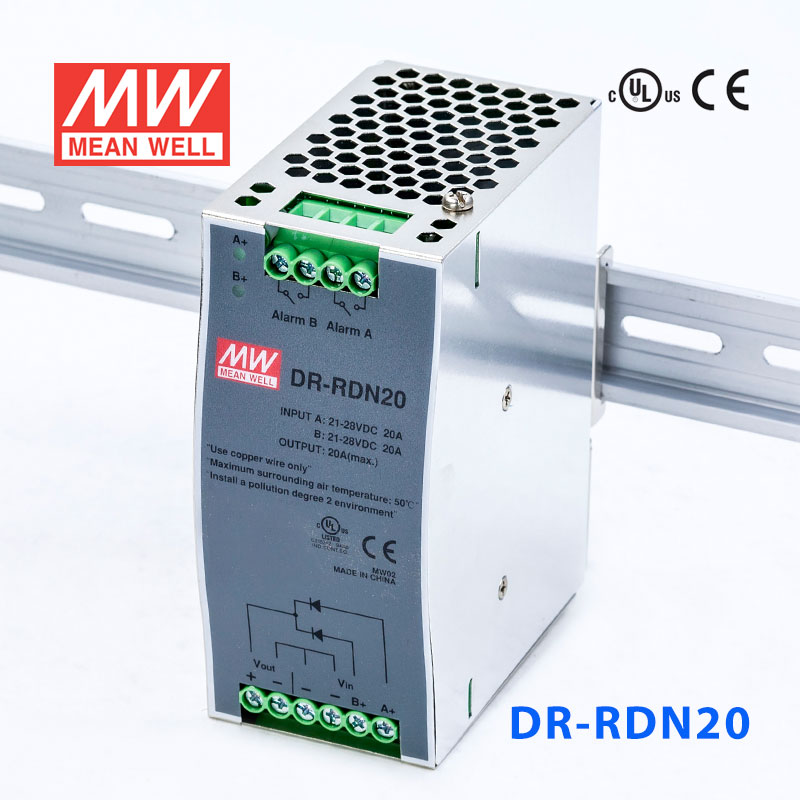 DR-RDN20 DR-RDN20 20A DIN导轨安装电源冗余控制模块