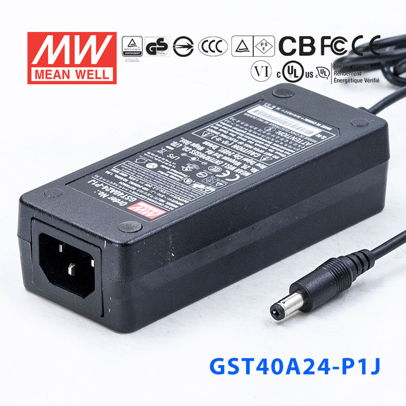 GST40A24-P1J GST40A24-P1J 40W 24V1.67A高效能低空载损耗绿色节能桌上型适配器