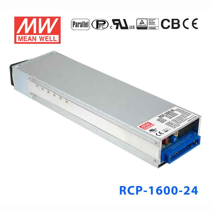 RCP-1600-24 RCP-1600-24 1600W 24V 单组输出1U低外型机架安装前置式明纬电源