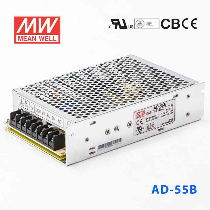 AD-55B AD-55B 55W 27.6V2A 单路输出带浮充电明纬不间断安防电源