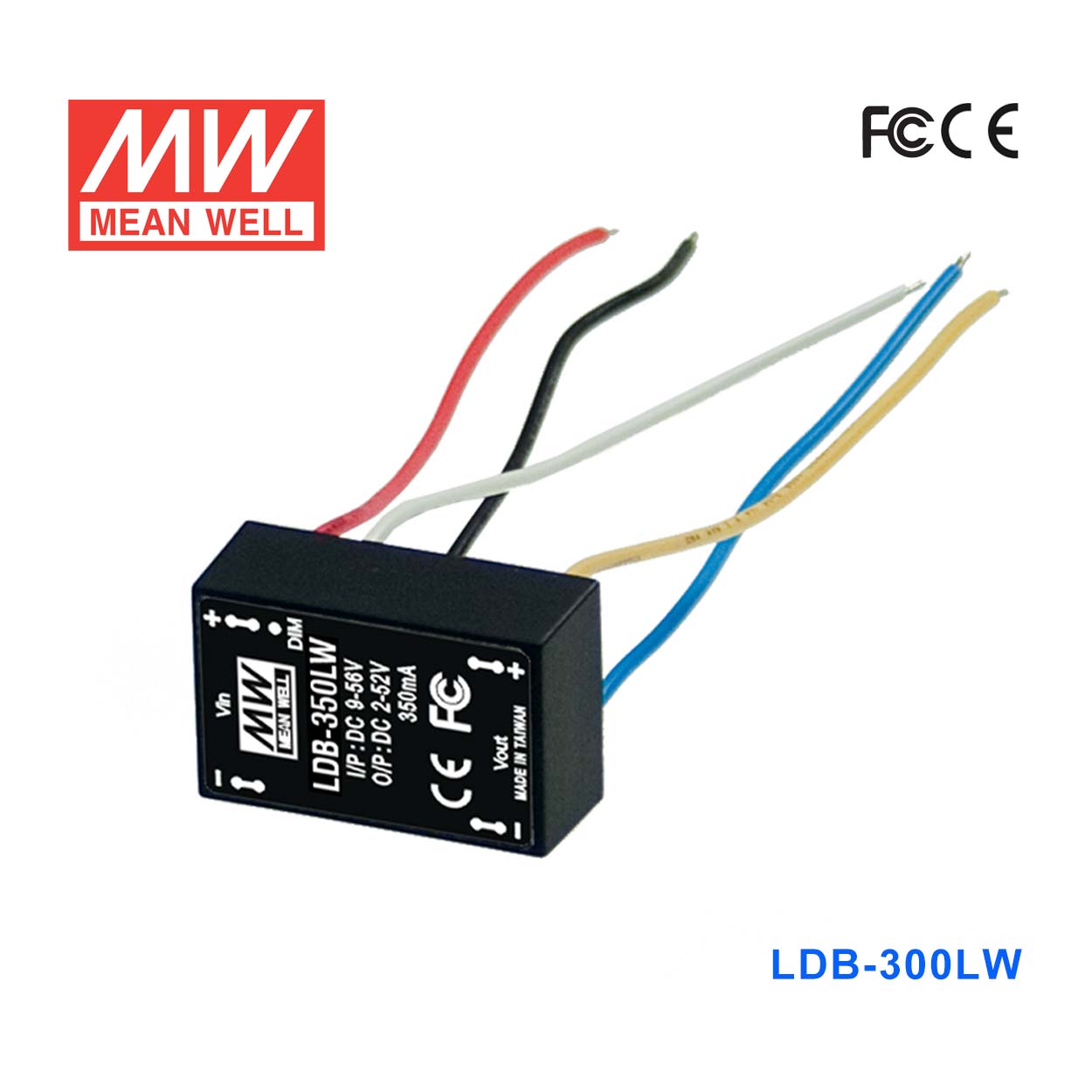 LDB-300LW LDB-300LW 12W 9~36V DC输入2~40V DC300mA输出DC-DC升-降压型恒流LED调光驱动器-引线型