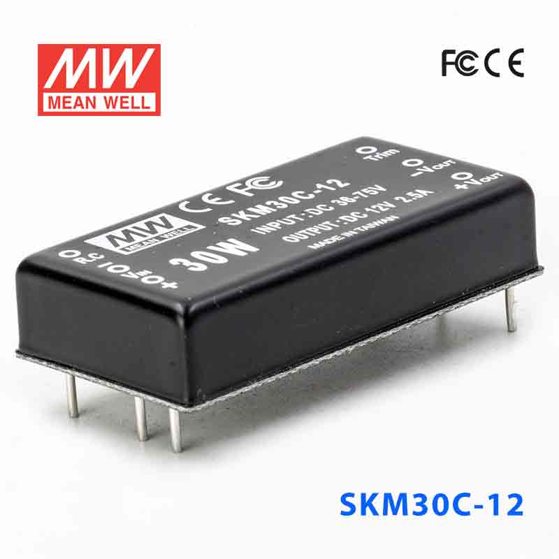 SKM30C-12 SKM30C-12 30W 36~75V 输入 12V 2.5A 单路稳压输出明纬DC-DC转换模块电源