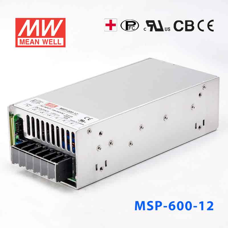 MSP-600-12 MSP-600-12 600W 12V 53A 单路输出带功率因素校正高可靠医疗型明纬开关电源