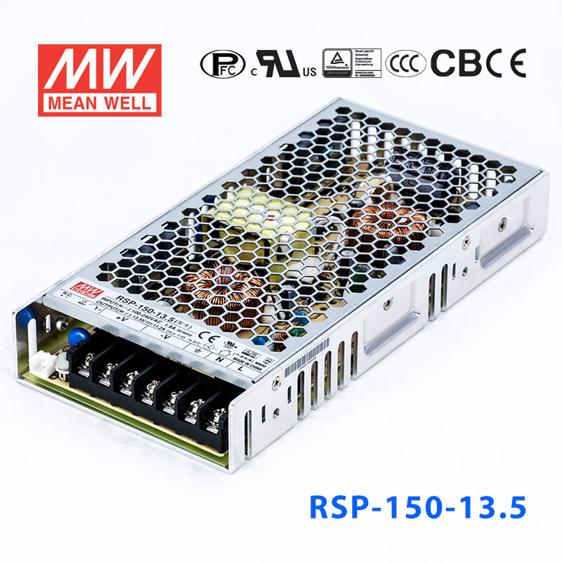 RSP-150-13.5 RSP-150-13.5 150W 13.5V11.2A单路输出低厚度带功率因素校正CCC认证明纬开关电源
