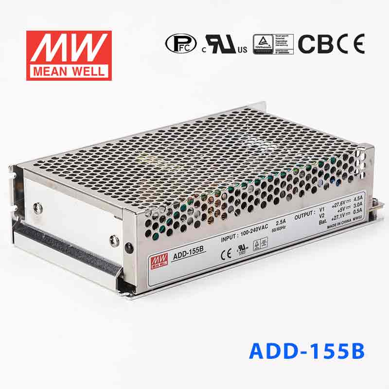 ADD-155B ADD-155B 155W 27.6V5A +5V3A 双路输出带浮充电明纬不间断安防电源