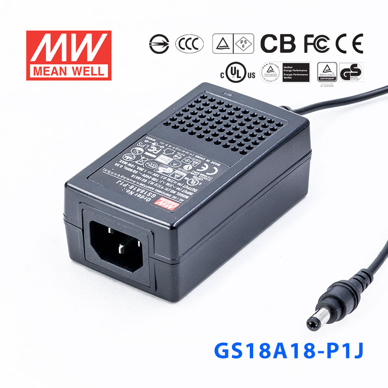 GS18A18-P1J GS18A18-P1J 18W 18V1A 输出绿色能源明纬电源适配器(三线插口)
