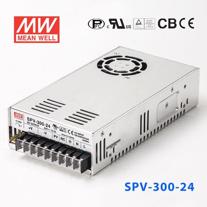 SPV-300-24 SPV-300-24 300W 24V12.5A 单路输出电压可调PFC明纬开关电源