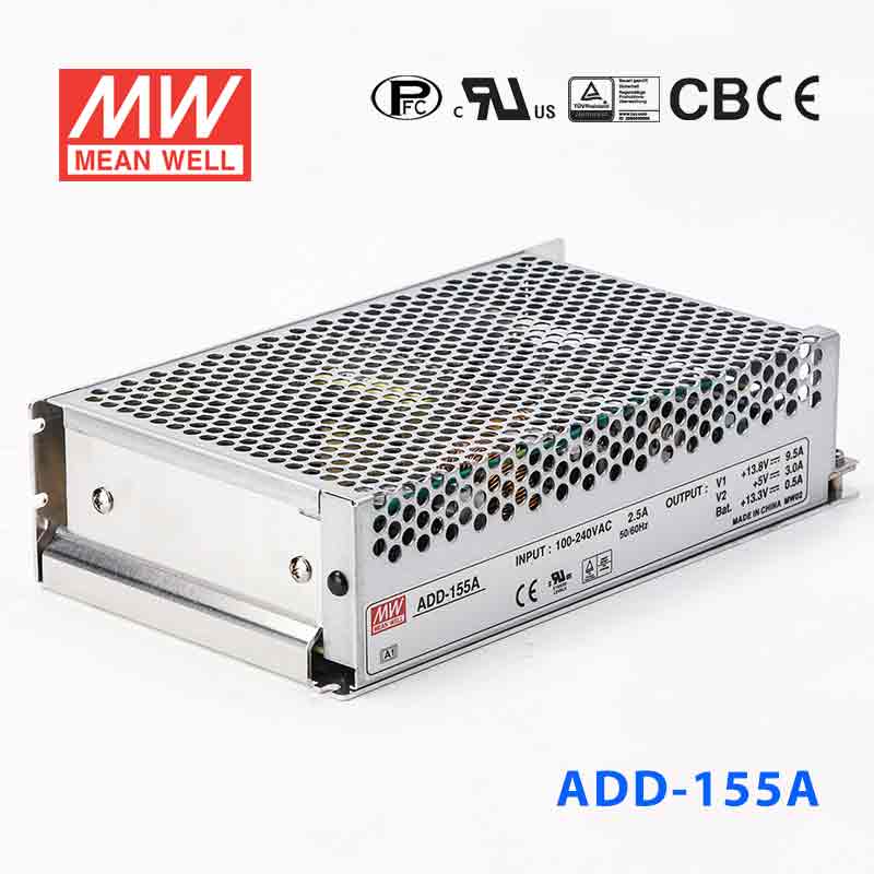 ADD-155A ADD-155A 155W 13.8V10.5A +5V3A 双路输出带浮充电明纬不间断安防电源