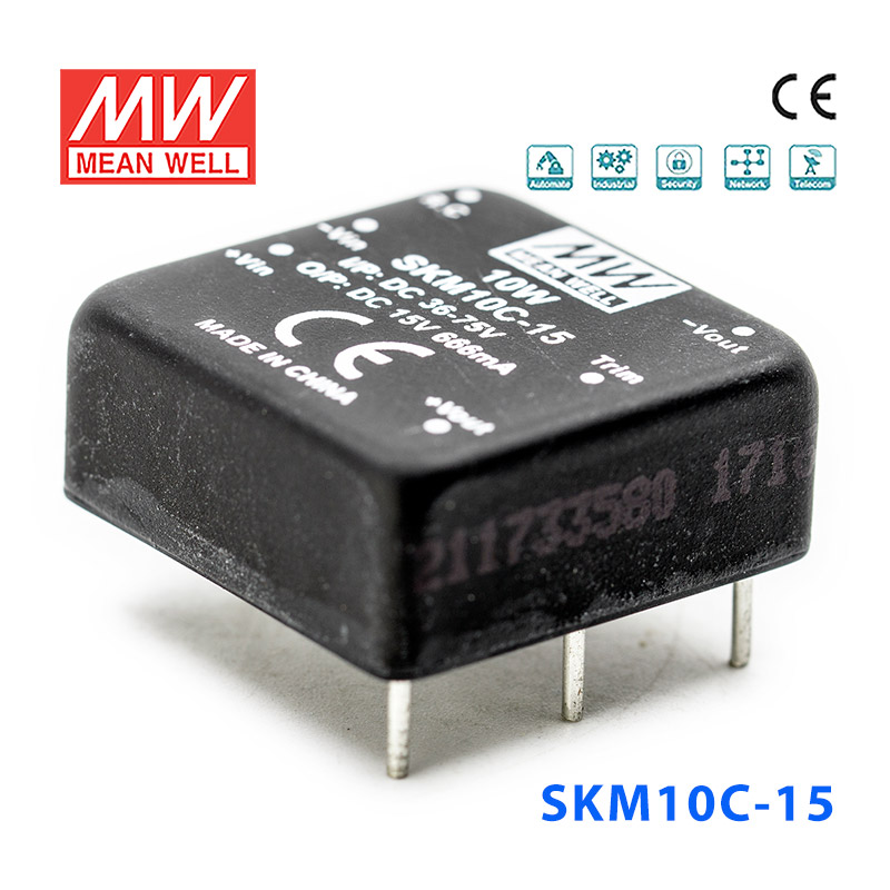 SKM10C-15 SKM10C-15 10W 36~75V 转 15V 666mA 非稳压单路输出DC-DC模块电源