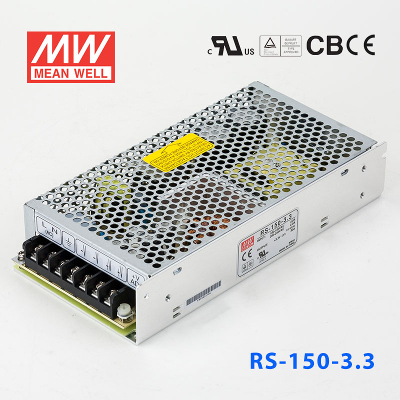 RS-150-3.3 RS-150-3.3 150W 3.3V30A 单路输出明纬电源(G3系列-高性能内置有外壳)