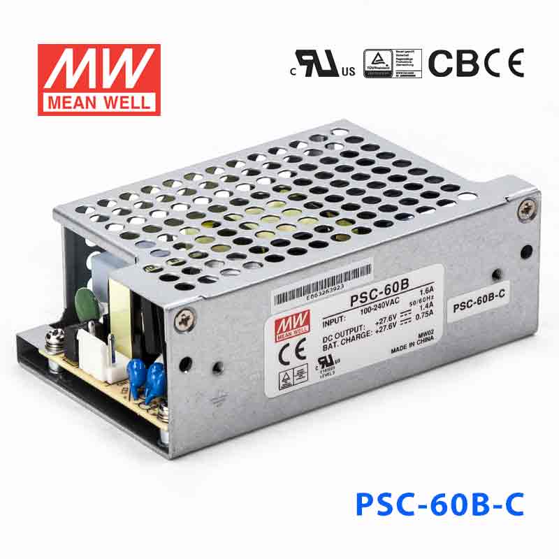 PSC-60B-C PSC-60B-C 60W 27.6V2.15A 单路输出带浮充电直流UPS裸板加外壳明纬安防电源