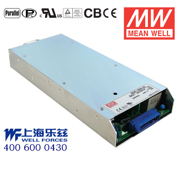 RCP-1000-24 RCP-1000-24 1000W 24V 输出带PFC功能明纬1U机架电源模组