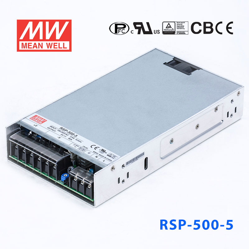 RSP-500-5 RSP-500-5 450W 5V90A 单路输出带功率因素校正超薄型明纬开关电源