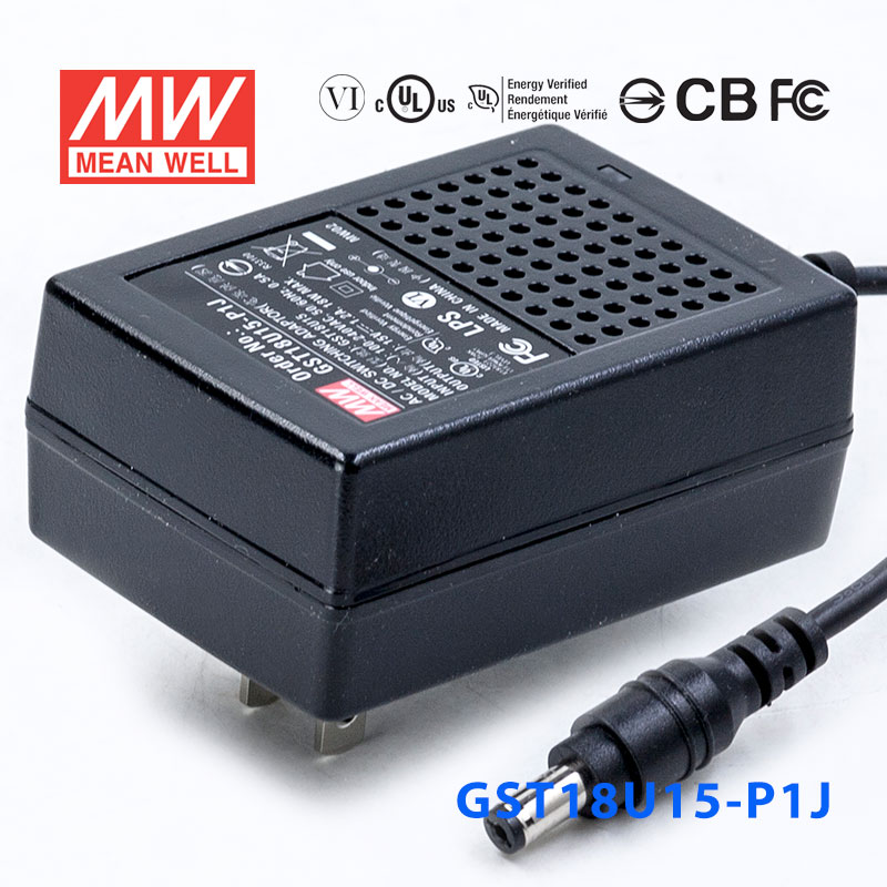 GST18U15-P1J GST18U15-P1J 18W 15V1.2A高效能低空载损耗绿色节能美规适配器
