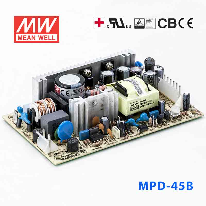 MPD-45B MPD-45B 45W +5V 5A +24V 1.8A 双路输出微漏电医用无外壳明纬开关电源