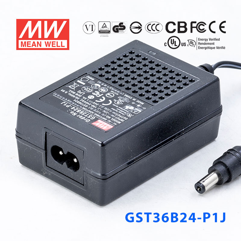 GST36B24-P1J GST36B24-P1J 36W 24V1.5A高效能低空载损耗绿色节能桌上型适配器