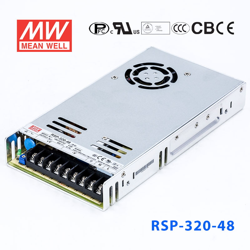 RSP-320-48 RSP-320-48 320W 48V6.7A 单路输出带功率因素校正超薄型明纬开关电源