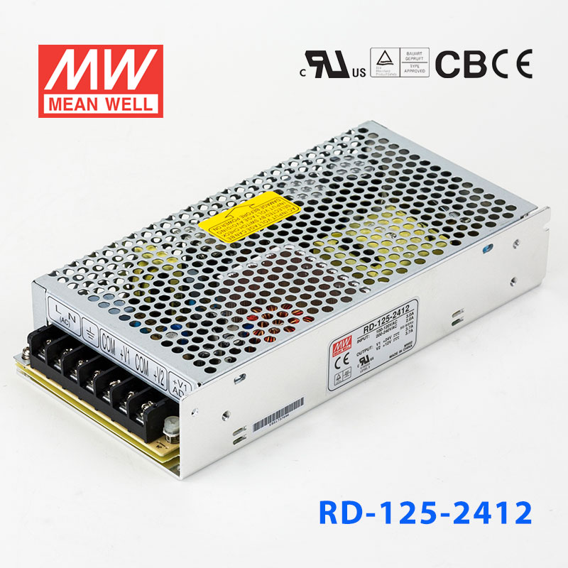 RD-125-2412 RD-125-2412明纬12V24V双路电源125W直流稳压24V3.7A+12V3.7A双组