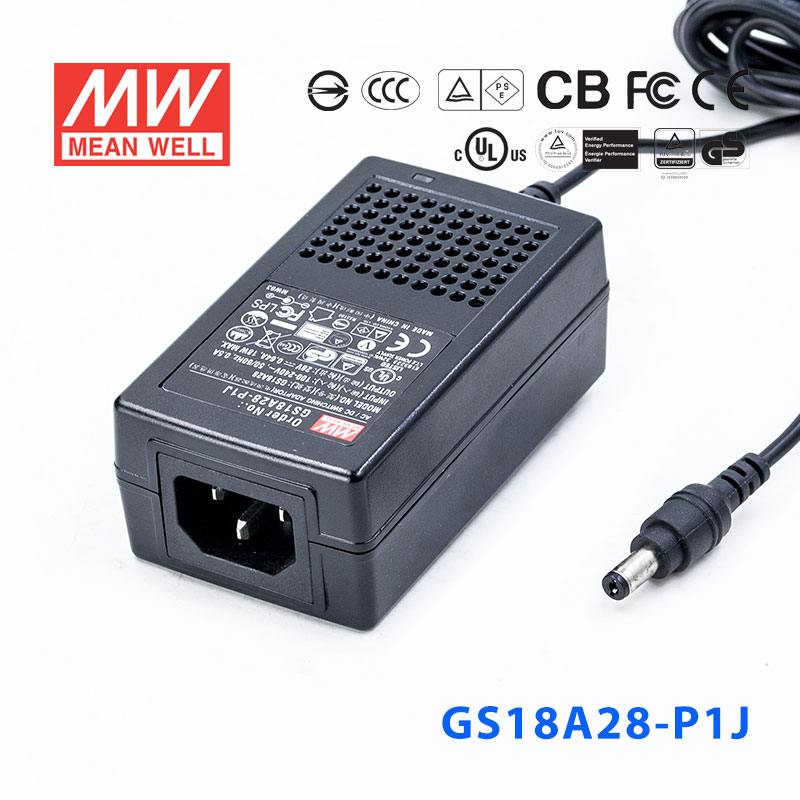 GS18A28-P1J GS18A28-P1J 18W 28V0.64A 输出绿色能源明纬电源适配器(三线插口)