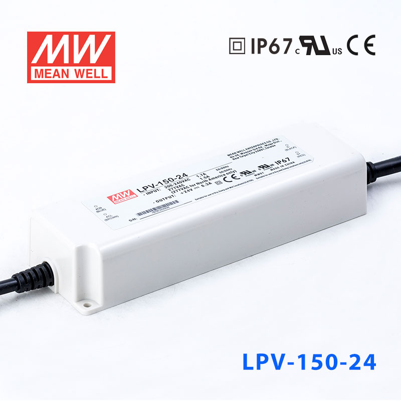 LPV-150-24 LPV-150-24 150W 24V 6.3A明纬牌恒压输出IP67防水塑壳LED照明电源