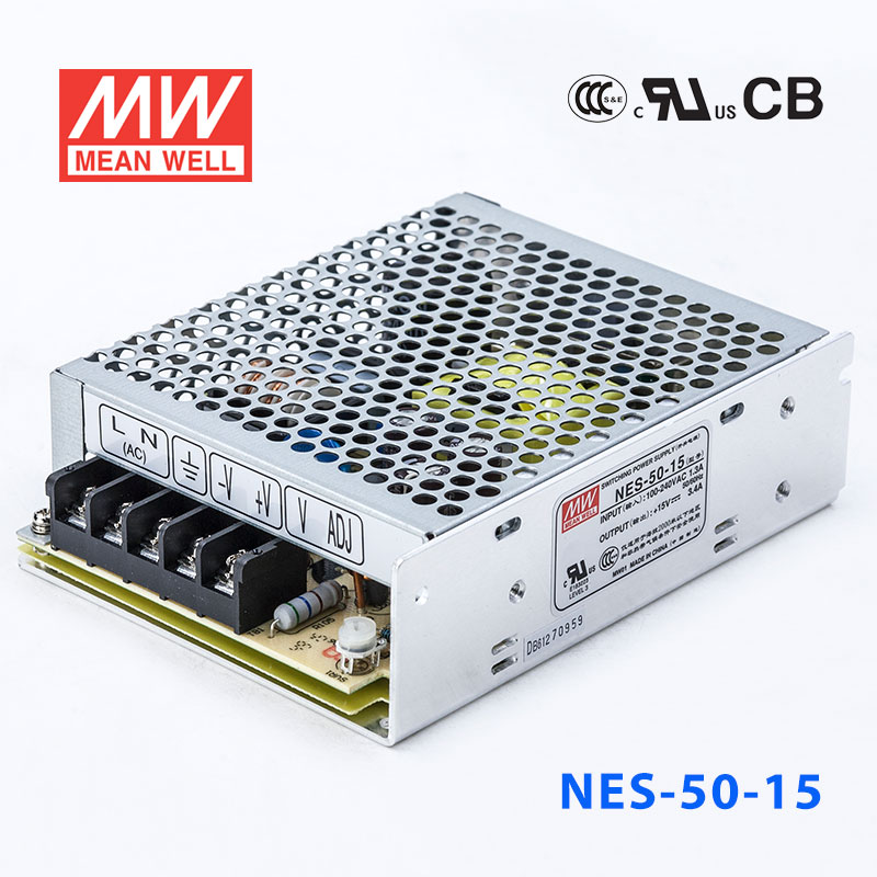 NES-50-15 NES-50-15 50W 15V3.4A 单路输出CCC认证明纬开关电源(NE系列)