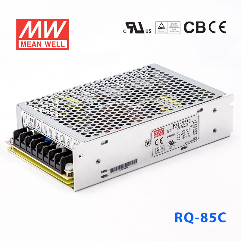 RQ-85C RQ-85C台湾明纬5V7A+15V2.5A-5V0.5A-15V0.5A四路开关电源83W四组