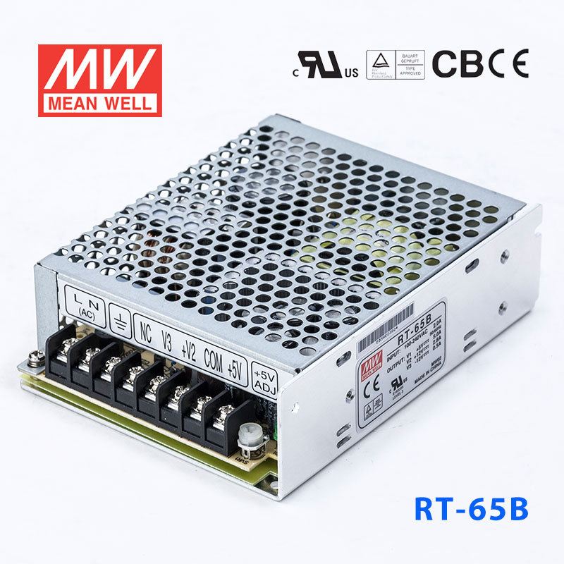 RT-65B RT-65B台湾明纬5V正负12V三路开关电源65W 5V5A+12V2.8A-12V0.5A