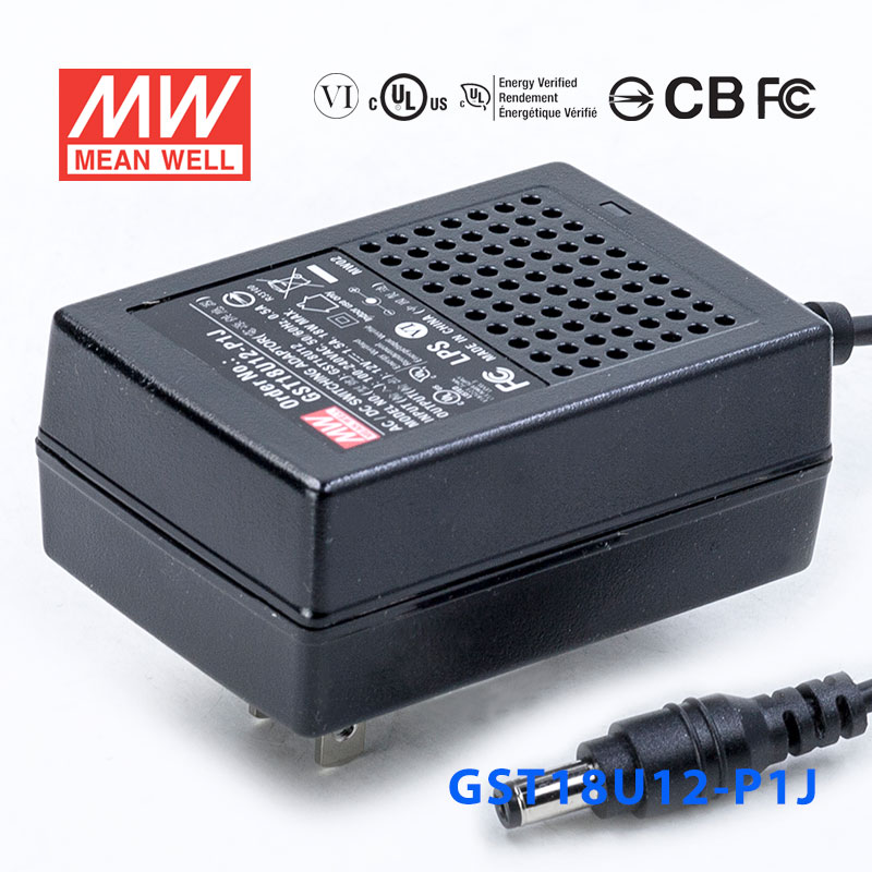GST18U12-P1J GST18U12-P1J 18W 12V1.5A高效能低空载损耗绿色节能美规适配器