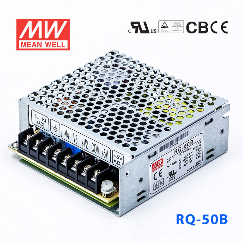 RQ-50B RQ-50B台湾明纬+5V5A+12V1A-5V0.5A-12V0.5A四路开关电源46W四组