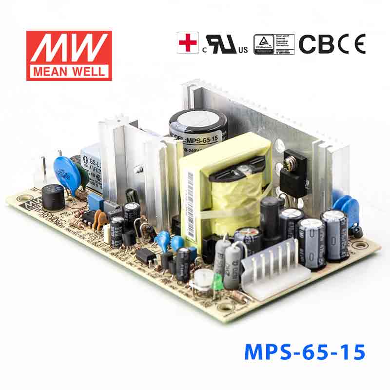 MPS-65-15 MPS-65-15 65W 15V4.2A 单路输出微漏电医用无外壳明纬开关电源