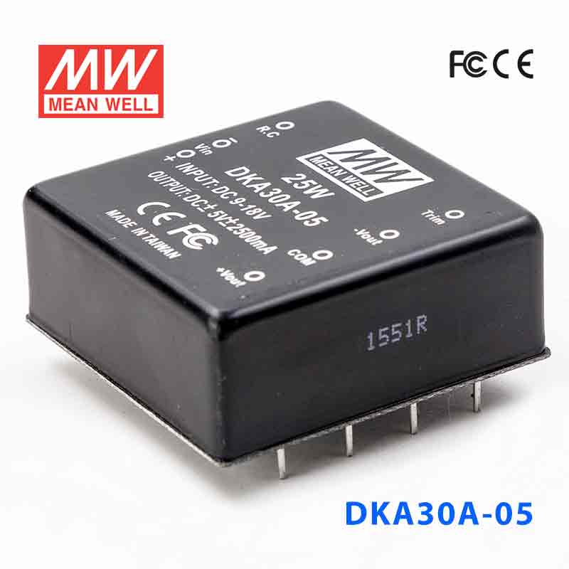 DKA30A-05 DKA30A-05 25W 9~18V 输入 ±5V 双路输出明纬DC-DC转换模块电源
