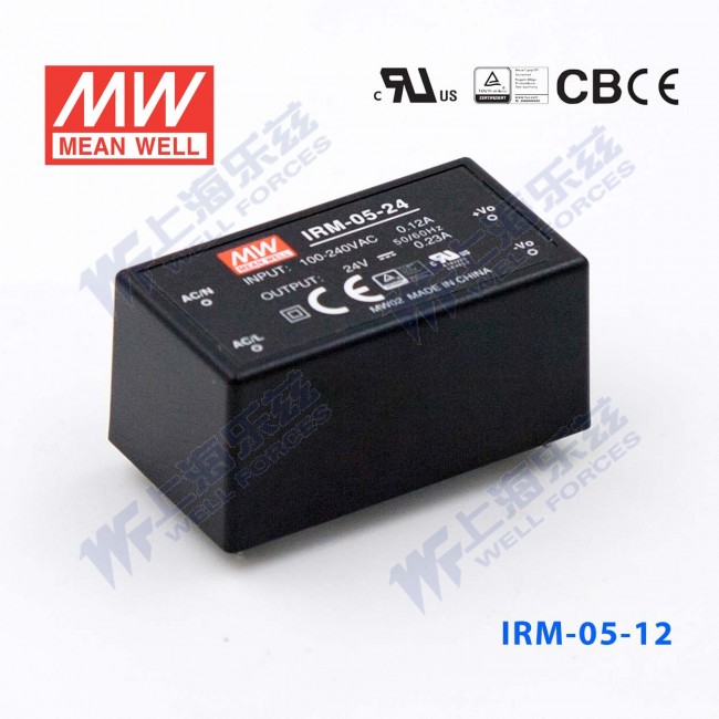 IRM-05-12 IRM-05-12 5W 12V 0.42A 单路输出高能效裸板型明纬开关电源