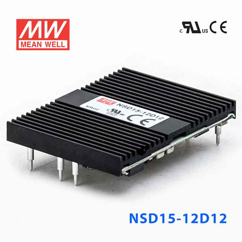 NSD15-12D12 NSD15-12D12 15W 9.4~36V 输入 ±12V 稳压双路输出板上型明纬DC-DC变换电源