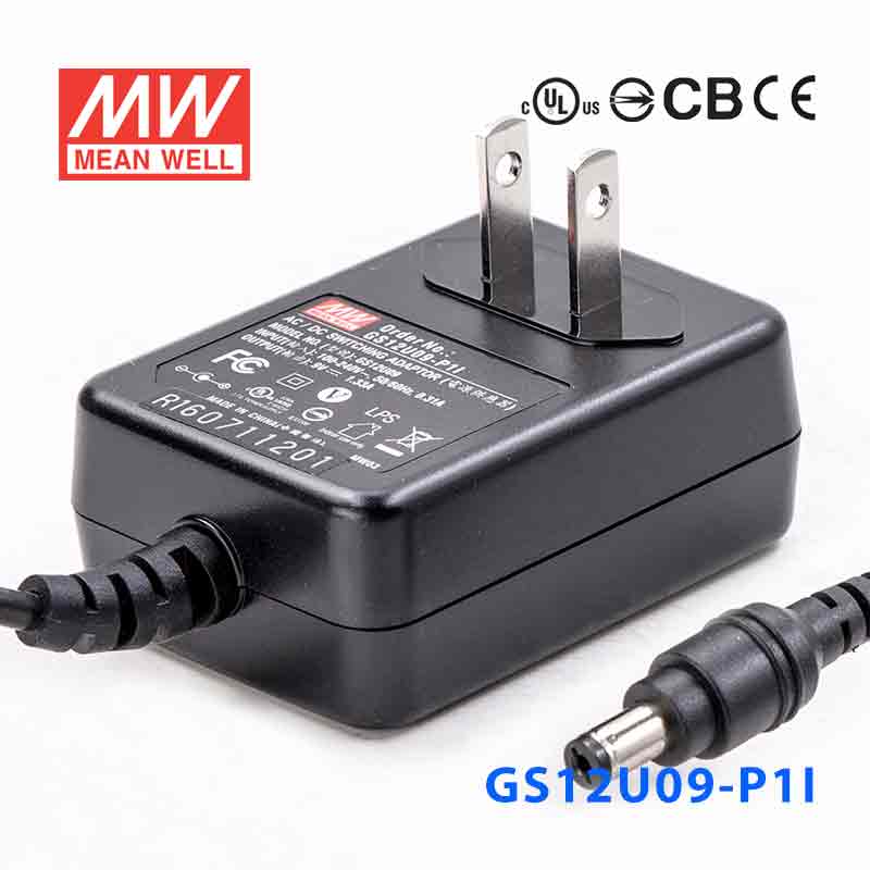 GS12U09-P1I GS12U09-P1I 12W 9V1.33A 输出绿色能源明纬墙插电源适配器(美式插头)