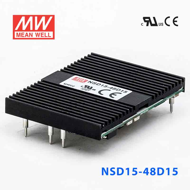 NSD15-48D15 NSD15-48D15 15W 18~72V 输入 ±15V 稳压双路输出板上型明纬DC-DC变换电源
