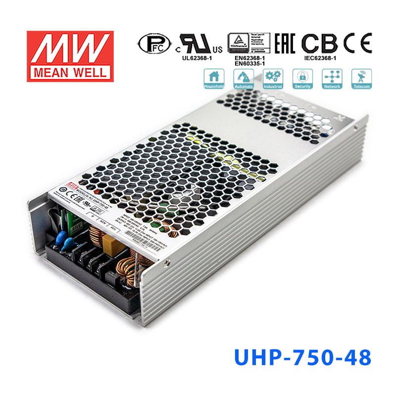 UHP-750-48 UHP-750-48 750W 48V 15.7A 明纬PFC高性能超薄电源