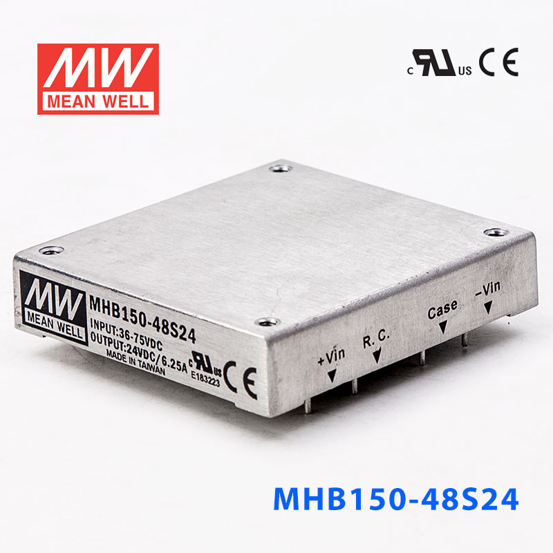 MHB150-48S24 MHB150-48S24 150W 36~75V 输入 24V6.25A稳压单路输出明纬DC-DC转换电源